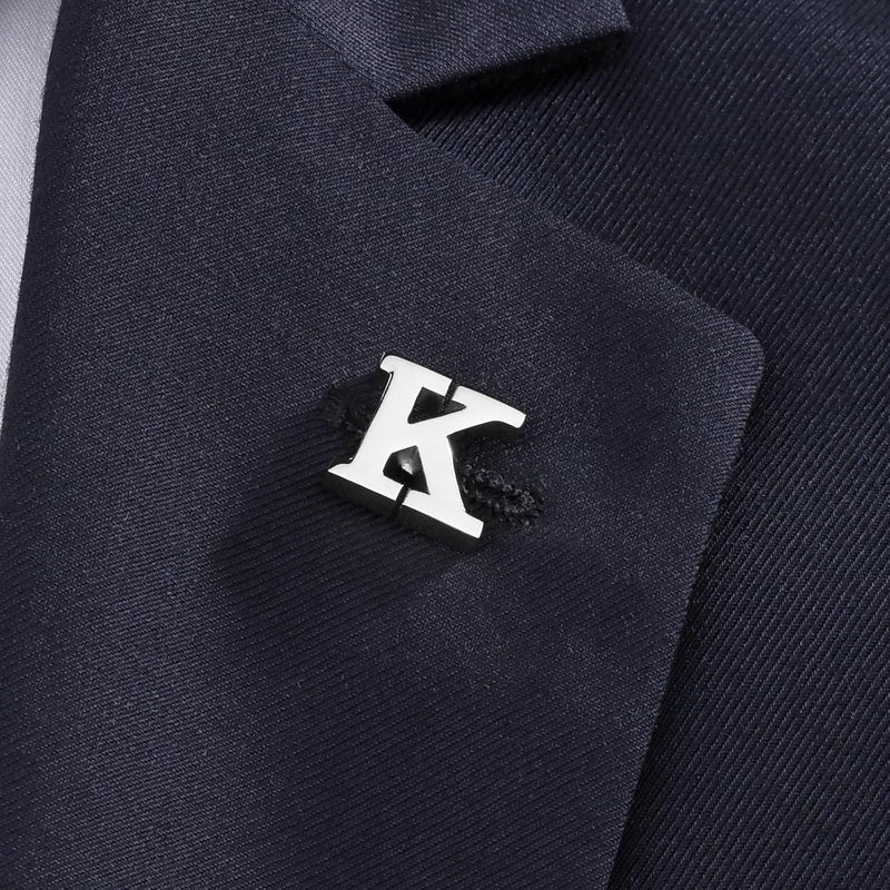 HAWSON Initial Lapel Pin for Men Women, Brooch Pins for Men Suits, Metal Button Pins in 18K Gold and Silver Tone. - Image 4
